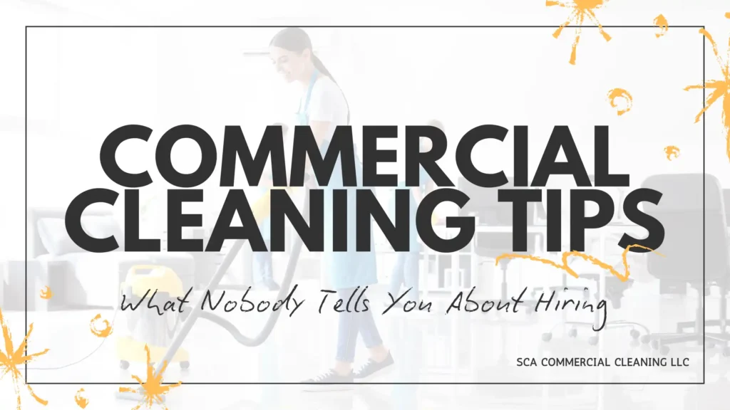 Professional cleaner vacuuming office space - commercial cleaning DFW hiring tips by SCA Commercial Cleaning LLC